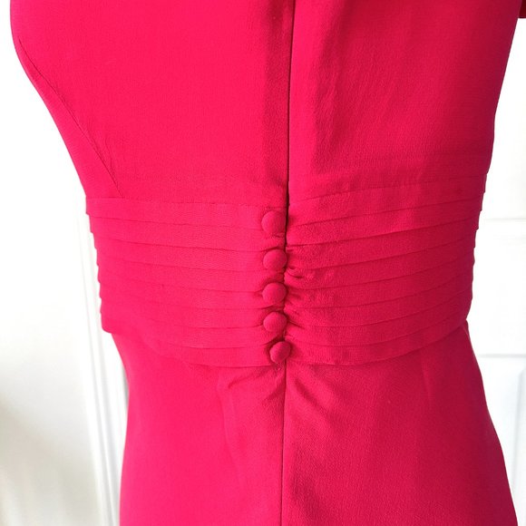 ANN TAYLOR Sleeveless Silk V Neck Sheath Dress (size 4P) - Picture 3 of 9